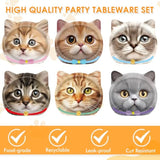 96 Pcs Cat Birthday Decorations Kitten Party Disposable Tableware With Party Plates Paper Napkins Dinnerware For Cats Themed Birthday Parties Supplies Serves 48 Guests