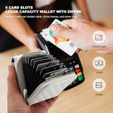 for Galaxy Z Flip 7 Wallet Case, Crossbody Zipper Purse with Credit Card Slot Holder RFID Blocking PU Leather Adjustable Lanyard Detachable