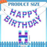 Video Game Birthday Banner Blue & Purple Pre-Strung for Gaming Party Decor
