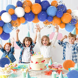 127pcs Blue Orange Balloon Garland Kit Arch with Confetti for Birthday Baby Shower Decor