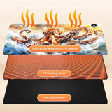 Heated Mouse Pad, Pu Leather Heated Desk Pad, Fast Warm Desk Mat With 5 Heating Levels, 31.5" X 13" Mousepad For Home Office Gaming, Octopus