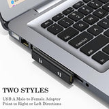 90 Degree Usb 3.1 Adapter (2 Pack), Right And Left Angle Usb A Male To Female
