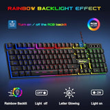 Rgb Gaming Keyboard And Backlit Mouse And Headset Combo, Usb Wired Backlit Keyboard, Led Gaming Mouse Set, Headset With Microphone For Laptop Pc Computer Game And Work