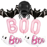 8pcs Halloween Bat Spider Boo Balloons Set Pink Foil Balloon Party Birthday Decorations