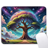 Tree Of Life Gaming Mouse Pad, Galaxy Space Universe Gifts For Office Desk Decor Accessories, Waterproof Non-Slip Rubber Base Cool Mousepad For Wireless Mouse 7.9X9.5 Inch