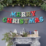Merry Christmas Banner - Christmas Decorations - Traditional Xmas Holiday Decor For Christmas Tree Indoor Home Office Fireplace Mantle Farmhouse
