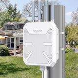 Ax3000 Outdoor Wifi 6 Extender Long Range, Outdoor Wireless Access Point, Active Poe, 4X8Dbi Antennas,Work With Starlink/Cameras/Router,Ip67,Up To 256 Devices For Farm,Yard,Rv
