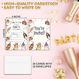 Puppy Dog Birthday Party Invitations, Puppy Paw-Ty Birthday Invitation, Double-Sided Fill In Invites, Cute Pet Birthday Party Decorations, 20 Cards With 20 Envelopes(D02)