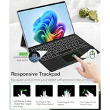 Surface Pro Keyboard For Pro 11/10/9/8/X 13 Inch, Wireless Bluetooth Surface Keyboard With 12 Gesture Touchpad, 7 Colors Backlit, Smart Sleep/Wake, Rechargeable Battery& Usb-C Charging