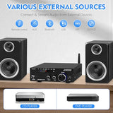 AEXCVG Stereo Home Audio Amplifier BT-298A+ HiFi Bluetooth Stereo Receiver 40Wx2 Mini Home Theater Amplifier with MIC Input,SD,USB, AUX,FM, Remote