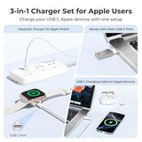Magnetic Charger Adapter for Watch 11 10,5W USB C Wireless Charger Dock,Multi Charging Kit with Type C Cable & USB A Converter for iWatch