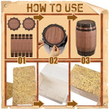 7Pcs Western Cowboy Party Decor Hay Bales, Cactus, Wagon Wheel & Backdrop Banner