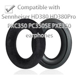 Hd380 Replacement Ear Pads Compatible With Sennheiser Hd380 Hd380Pro Pxc350 Pc350Se Headphones, Earpads Cushions With Soft Flannel And Memory Foam (Black/Flannel)