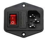 10A 250V Ac Rocker Switch Power Socket 3 Pin Iec320 C14 Inlet Module Plug Fuse (2Packs)