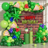 Green Balloon Arch Garland Kit With Green Red Orange Blue Foil Balloons For Baby Shower Birthday Party Decorations