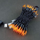 Orange Led Christmas Lights With Black Wire, 33 Ft 100 Count Ul Certified Commercial Grade Halloween String Light Set (O