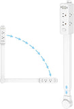 Outlet Extender Power Strip 6 Outlets 4 USB Ports Adjustable 22-34 Inch Rotating 180°
