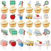 36Pcs Back To School Teacher Cupcake Toppers, Creative And Easy To Operate Decorations Cupcake Picks Book, School Safe Cupcakes & Teacher Cupcake Toppers Applicable For Opening Ceremony