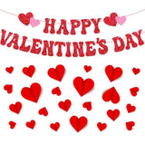 26 Pcs Happy Valentine’S Day Party Decorations 3D Red Heart Wall Decor For Boy Girl Happy Valentine’S Day Wedding Anniversary Party Supplies