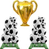 Soccer Balloons 3-Pack - Giant Self Soccer Ball Balloons with Trophy | Soccer Party Decorations for Sports Themed Birthday, World Cup Party Supplies for Boys Men
