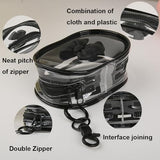 Charging Cable Storage Bag, Cute 3D Bow Tie Waves Design Transparent Compact Travel Cables Carrying Storages Case Electronic Accessories Charger Cord Wire Organizer, Black Bow