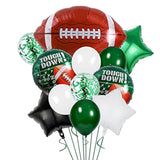 Football Party Balloons,27 Inch Football Shape Balloon Mylar Foil Latex Balloon Bouquet For Kids Teenagers Sport Theme Birthday Party Decors, Super Sunday Touchdown Party Decors Supplies