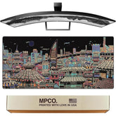 Masterpiece Large Gaming Desk Pad - 36" X 17" Aeroglyde Fabric Ichiba-Night Desk Mats - Washable, Smooth Glide For Precision Gaming & Work