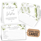 Baby Shower Advice Cards For Parents To Be - 50 Pcs Green Advice And Wishes Cards For Baby Shower Decorations Ideas, Words Of Wisdom For New Parents