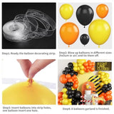 Construction Balloon Garland Kit: Black, Orange, Yellow Party Decor