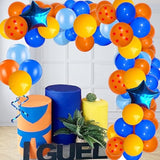 Dragon Z Party Balloon Kit - 139 Pcs Blue Garland Arch & 7 Star Ball Decorations