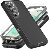 For Samsung Galaxy S25 Plus Case, Military Grade 3 In 1 Heavy Duty Shockproof/Drop Proof/Dust Proof Case With 2Pcs Tempered Glass Screen Protector & 1Pcscamera Lens Protector (Black/Grey)