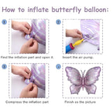4pcs Purple Butterfly Foil Balloons for Wedding, Baby Shower & Party Decor