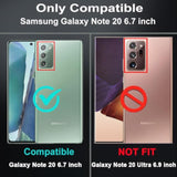 For Samsung Galaxy Note 20 Case With 2Pcs Self Healing Flexible Tpu Screen Protector & Camera Lens Protector, 3 In 1 Heavy Duty Shockproof/Drop Proof/Dust Proof Case (Black/Grey)