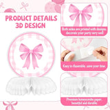 12PCS Pink Bow Baby Shower Centerpieces – It’s a Girl Coquette Table Decor