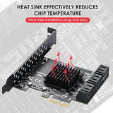 Pcie Sata Card 6 Ports, With 6 Sata Cables And Low Profile Bracket, 6 Gbps 1X