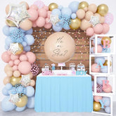164PCS Gender Reveal Balloon Kit with Baby Boxes & Letters for Baby Shower Party