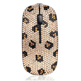 Bling Luxury Crystal Rhinestone Wireless Mouse Sparkly Computer Mouse With Usb Receiver For Girls, Bedazzled Leopard Mice For Notebook, Pc, Laptop, Macbook - Champagne