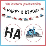 Semi Truck Birthday Party Decor Happy Birthday Banner & Garland for Kids