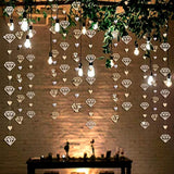 52 Ft Champagne Gold Heart Garland Hanging Paper Diamond Heart Streame