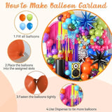 Neon Balloon Arch Kit, 122Pcs Bright Orange Green Blue Hot Pink Yellow Purple Black Rainbow Balloons With Foil Star Balloons For Neon Party Rainbow Birthday Decorations 80S 90S Disco Party Backdrop