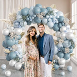 Dusty Blue Balloon Garland Kit: 130pcs Party Decor