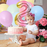 40" Rainbow Gradient Number 2 Balloon & Happy Birthday Banner 2nd Party Decor
