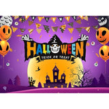 7x5ft Halloween Trick or Treat Backdrop Spooky Castle Pumpkin Ghost Photo Decor