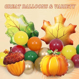 Fall Balloon Arch Kit: Orange, Burgundy, Gold Thanksgiving Decor (144pcs)