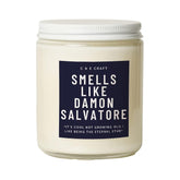 Smells Like Damon Salvatore Candle - Bourbon + Vanilla Scented - Gift For Her, Celebrity Prayer Candle, Vampire Candle, Girlfriend Gift