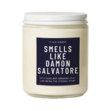 Smells Like Damon Salvatore Candle - Bourbon + Vanilla Scented - Gift For Her, Celebrity Prayer Candle, Vampire Candle, Girlfriend Gift