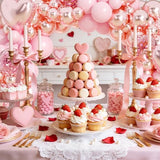 Valentines Day Balloons Kit, Valentines Day Decorations for Bedroom with Rose Gold Pink I LOVE YOU Balloons Rose Petals for Anniversary Mothers Day Wedding Romantic Decorations Special Night