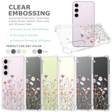 Floral Clear Case For Galaxy S23 For Women/Girls,Pretty Phone Cover For Samsung Galaxy S23,Flower Design Slim Soft Transparent Drop Proof Tpu Protective Silicone Bumper Shell,Fl-37