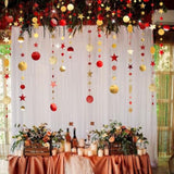 Gold Maroon Party Decorations Red Circle Dots Garland Burgundy Twinkle