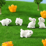 15Pcs Mini Rabbit Animal Figures Toy Easter Egg Cake Toppers, Miniature Rabbit Figurines Fairy Garden Moss Landscape Diy Terrarium Crafts Ornament, Cake Decoration Christmas Birthday Gift